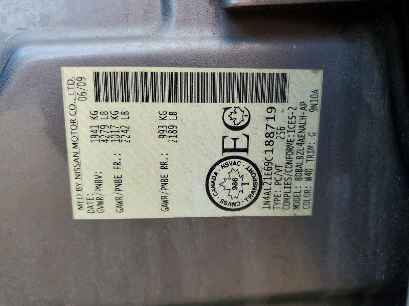 Продажа на аукционе авто 2009 Nissan Altima, vin: 1N4AL21E69C188719, номер лота: 57147046