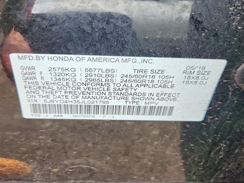 55689186 :رقم المزاد ، 5J8YD4H35JL021795 vin ، 2018 Acura Mdx مزاد بيع