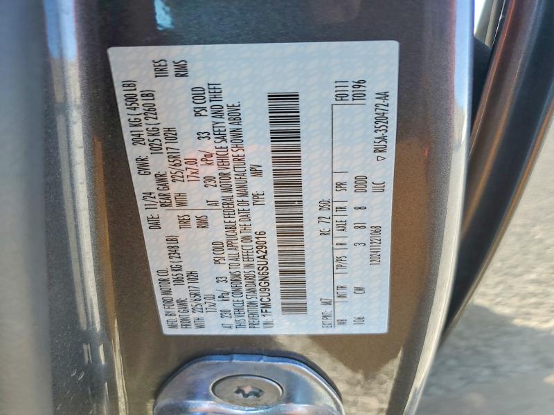 2025 Ford Escape მანქანა იყიდება აუქციონზე, vin: 1FMCU9GN6SUA29016, აუქციონის ნომერი: 57514616