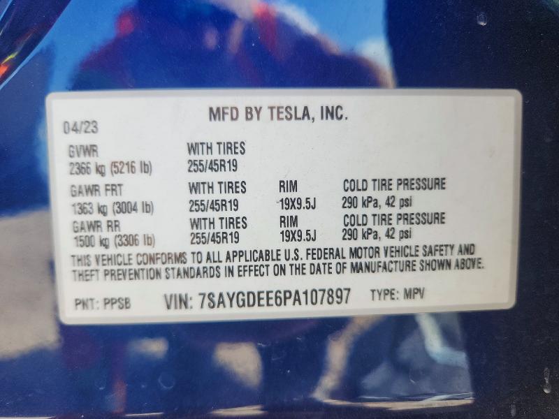 Aukcja sprzedaży 2023 Tesla Model Y, vin: 7SAYGDEE6PA107897, numer aukcji: 58155776
