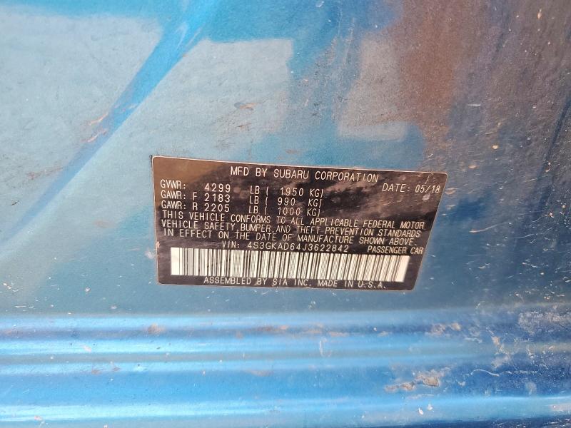 59168296 :رقم المزاد ، 4S3GKAD64J3622842 vin ، 2018 Subaru Impreza مزاد بيع