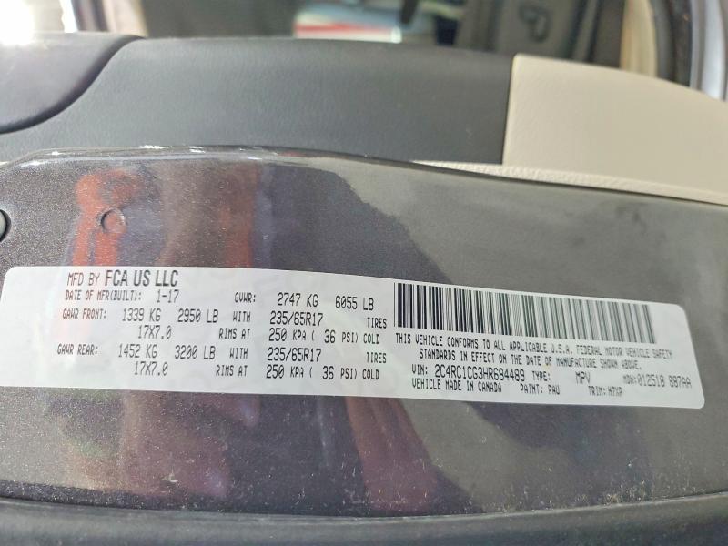 Продажа на аукционе авто 2017 Chrysler Pacifica, vin: 2C4RC1CG3HR684489, номер лота: 55620056