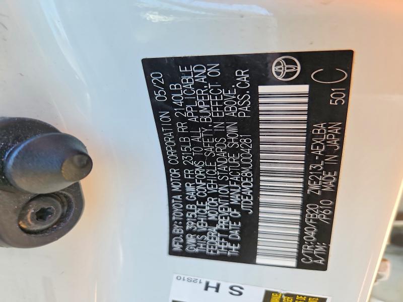 2021 Toyota Corolla მანქანა იყიდება აუქციონზე, vin: JTDEAMDE8MJ004281, აუქციონის ნომერი: 55933496