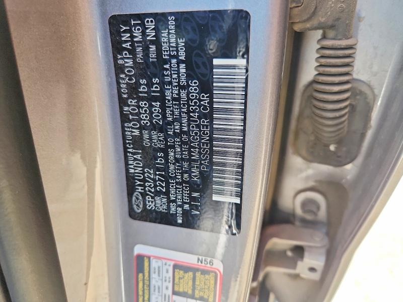 56449296 :رقم المزاد ، KMHLM4AG5PU435986 vin ، 2023 Hyundai Elantra مزاد بيع