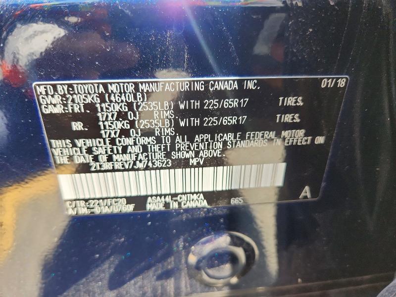 Aukcja sprzedaży 2018 Toyota Rav4, vin: 2T3RFREV7JW743623, numer aukcji: 58318956