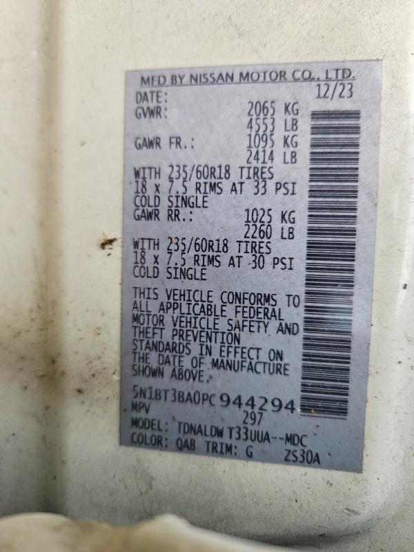 Продажа на аукционе авто 2023 Nissan Rogue, vin: 5N1BT3BA0PC944294, номер лота: 55799366