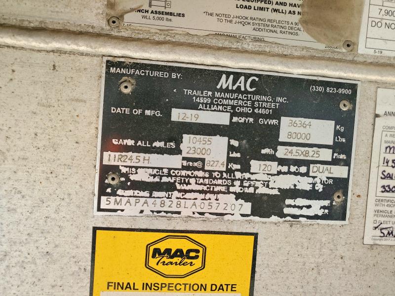 56137356 :رقم المزاد ، 5MAPA4828LA057207 vin ، 2020 Mac Unknown مزاد بيع