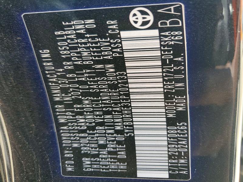 Продаж на аукціоні авто 2014 Toyota Corolla, vin: 5YFBURHE3EP102133, номер лоту: 57421026