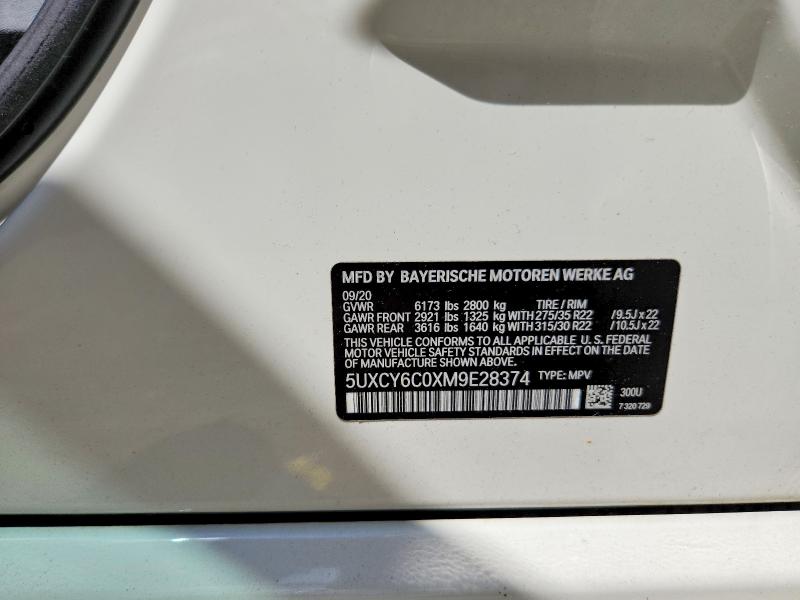 Aukcja sprzedaży 2021 Bmw X6, vin: 5UXCY6C0XM9E28374, numer aukcji: 58526486