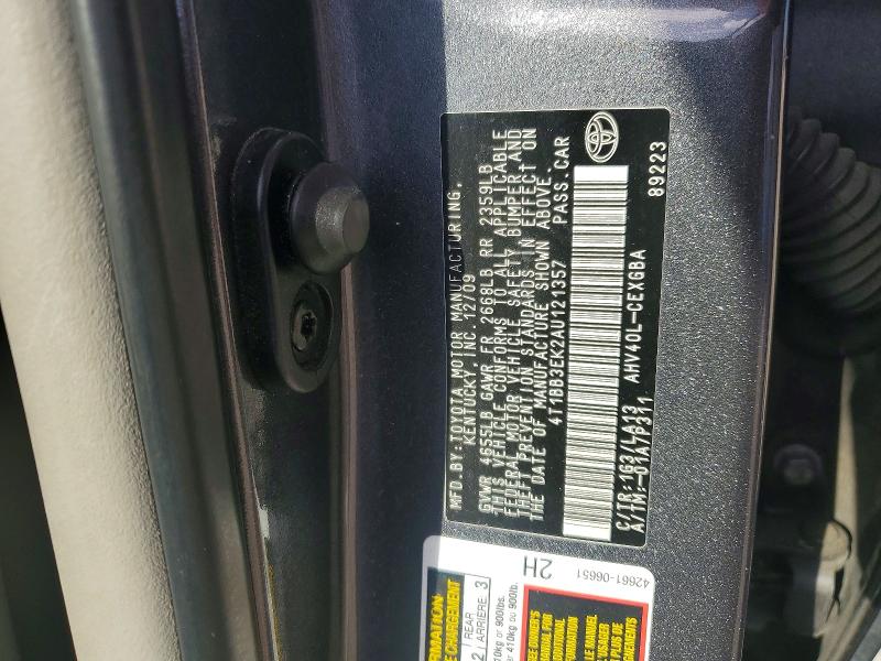 Продаж на аукціоні авто 2010 Toyota Camry, vin: 4T1BB3EK2AU121357, номер лоту: 56315216