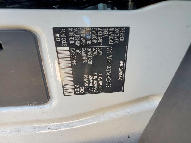 Aukcja sprzedaży 2019 Mercedes-benz Sprinter, vin: WD3PF0CD5KP024178, numer aukcji: 58936246