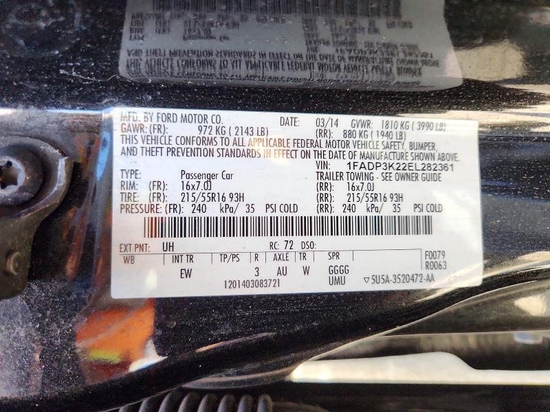 Aukcja sprzedaży 2014 Ford Focus, vin: 1FADP3K22EL282361, numer aukcji: 59217996