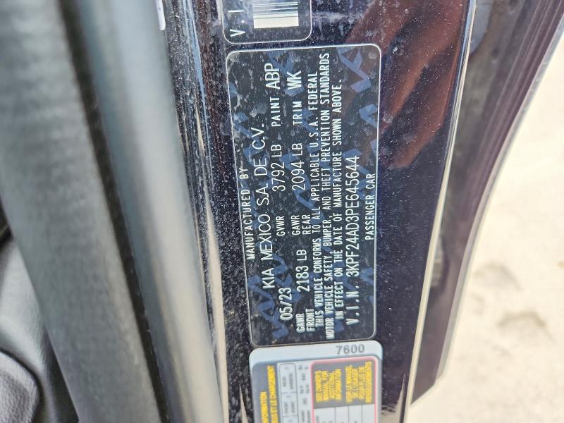 2023 Kia Forte მანქანა იყიდება აუქციონზე, vin: 3KPF24AD3PE645644, აუქციონის ნომერი: 55861276