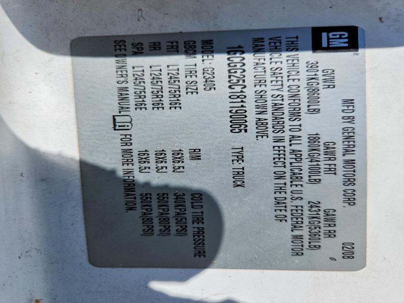 Aukcja sprzedaży 2008 Chevrolet Express G2500, vin: 1GCGG25C181190065, numer aukcji: 57259426