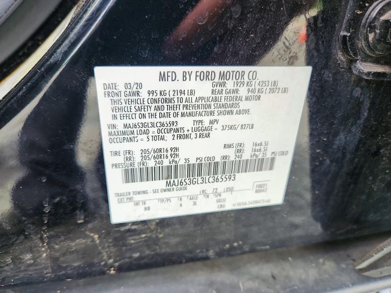 Продаж на аукціоні авто 2020 Ford Ecosport, vin: MAJ6S3GL3LC365593, номер лоту: 57328606