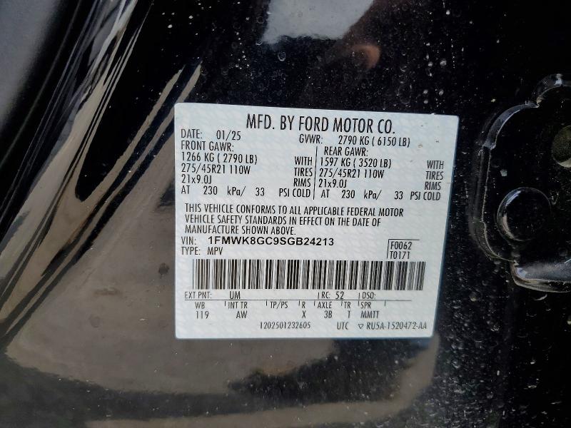Aukcja sprzedaży 2025 Ford Explorer, vin: 1FMWK8GC9SGB24213, numer aukcji: 55582476