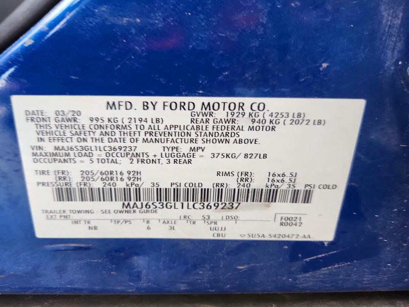 Aukcja sprzedaży 2020 Ford Ecosport, vin: MAJ6S3GL1LC369237, numer aukcji: 56619826