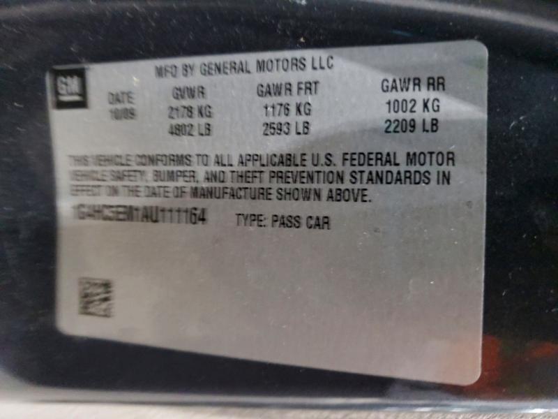 2010 Buick Lucerne მანქანა იყიდება აუქციონზე, vin: 1G4HC5EM1AU111164, აუქციონის ნომერი: 56997576