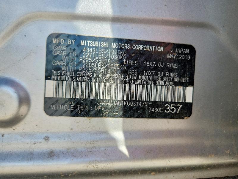 Продажа на аукционе авто 2019 Mitsubishi Outlander Sport, vin: JA4AP3AU1KU031475, номер лота: 85605515