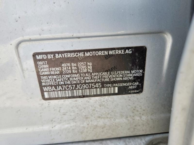 Aukcja sprzedaży 2018 Bmw 530, vin: WBAJA7C57JG907545, numer aukcji: 56099076