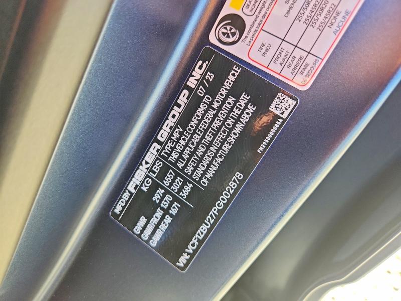 Aukcja sprzedaży 2023 Fisker Inc. Ocean, vin: VCF1ZBU27PG002878, numer aukcji: 58518066