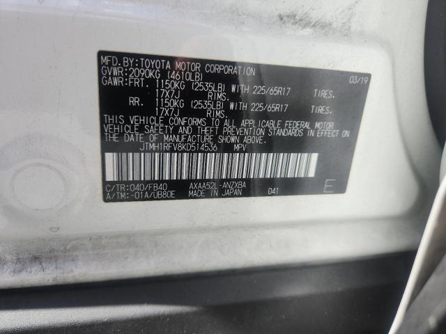 56456826 :رقم المزاد ، JTMH1RFV8KD514536 vin ، 2019 Toyota Rav4 مزاد بيع