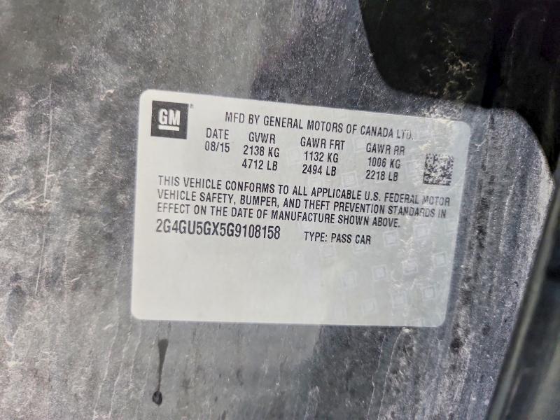 2016 Buick Regal მანქანა იყიდება აუქციონზე, vin: 2G4GU5GX5G9108158, აუქციონის ნომერი: 56537806