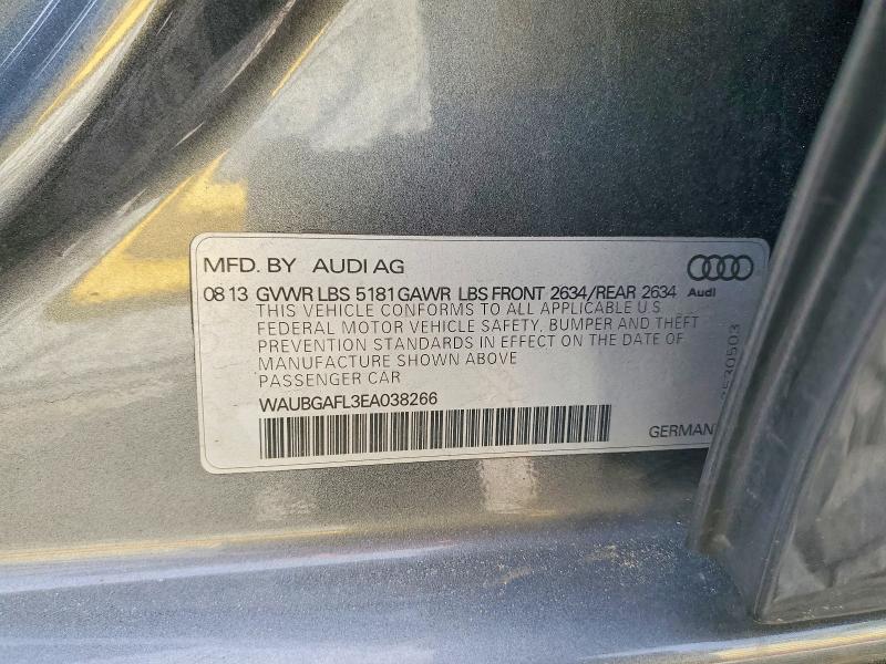 2014 Audi S4 მანქანა იყიდება აუქციონზე, vin: WAUBGAFL3EA038266, აუქციონის ნომერი: 55964796