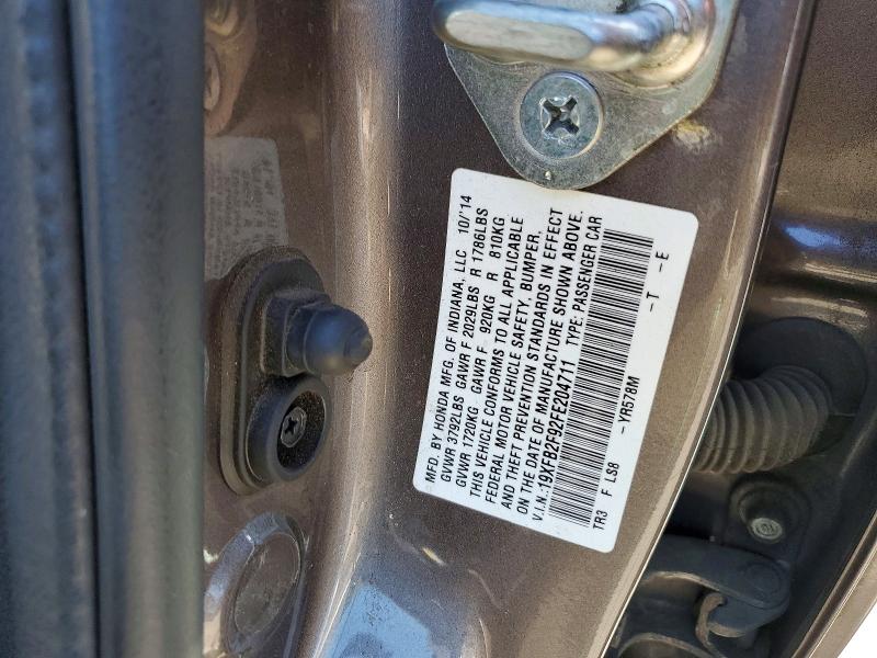 Aukcja sprzedaży 2015 Honda Civic, vin: 19XFB2F92FE204711, numer aukcji: 57965826