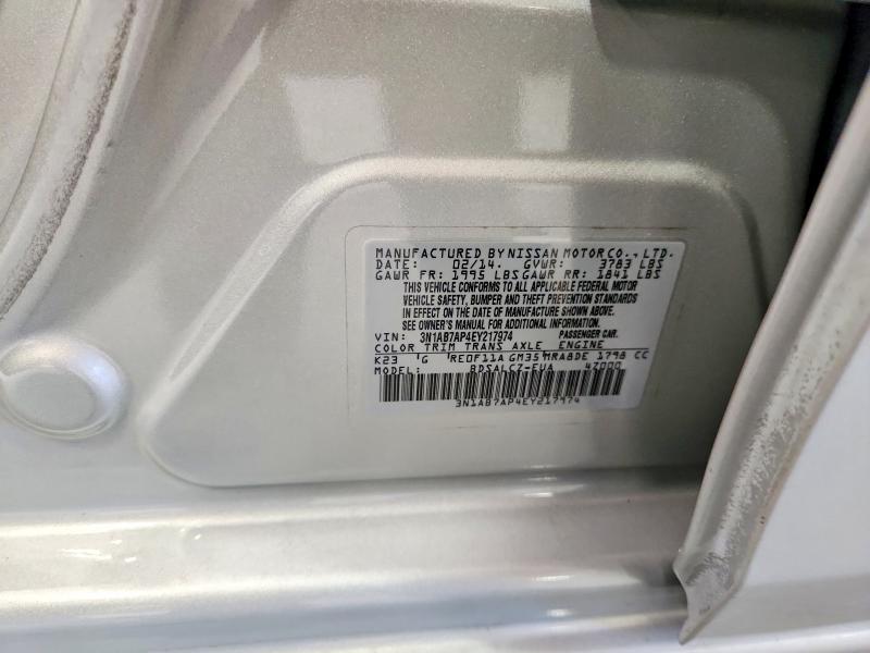 Aukcja sprzedaży 2014 Nissan Sentra, vin: 3N1AB7AP4EY217974, numer aukcji: 55974096