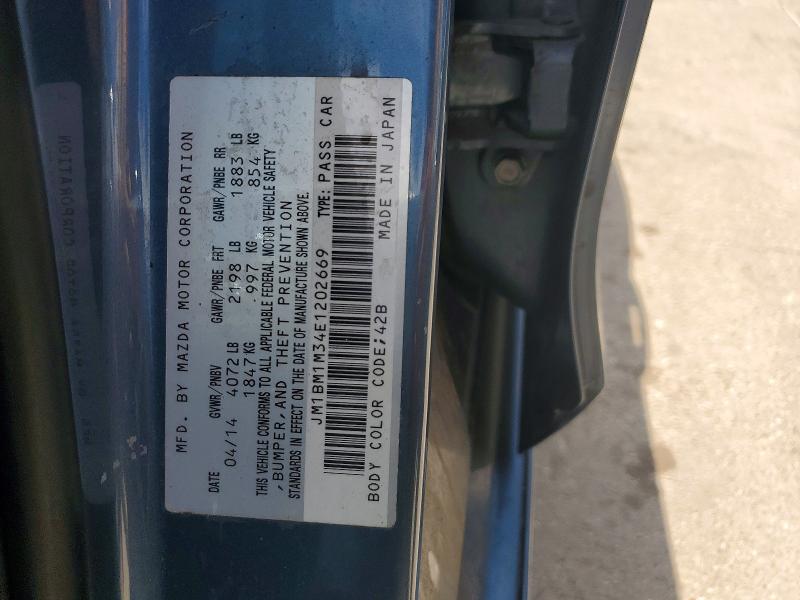 56574756 :رقم المزاد ، JM1BM1M34E1202669 vin ، 2014 Mazda 3 مزاد بيع