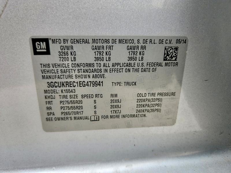 Продажа на аукционе авто 2014 Chevrolet Silverado, vin: 3GCUKREC1EG479941, номер лота: 54447276