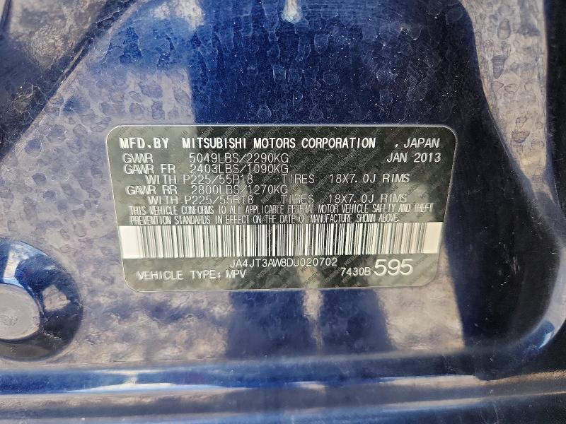 Продаж на аукціоні авто 2013 Mitsubishi Outlander, vin: JA4JT3AW8DU020702, номер лоту: 55529176
