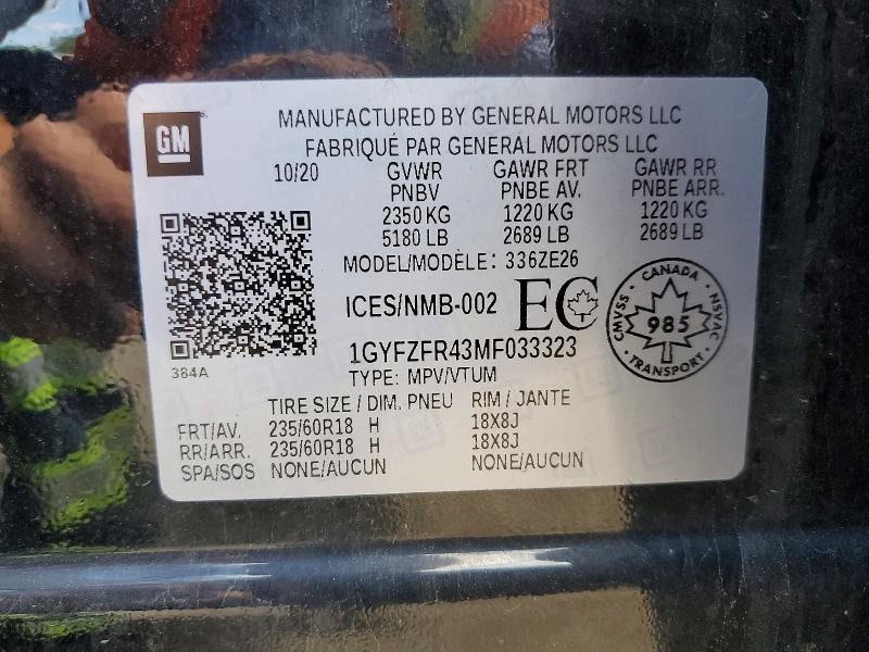 Продаж на аукціоні авто 2021 Cadillac Xt4, vin: 1GYFZFR43MF033323, номер лоту: 55113986