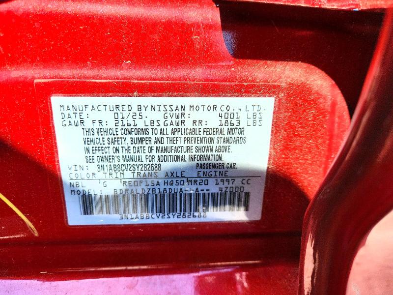 Aukcja sprzedaży 2025 Nissan Sentra, vin: 3N1AB8CV2SY282688, numer aukcji: 57238296