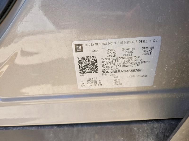 Продажа на аукционе авто 2021 Chevrolet Blazer, vin: 3GNKBBRA2MS557685, номер лота: 58086446