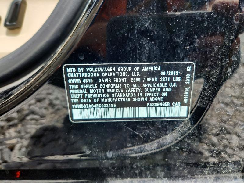 Aukcja sprzedaży 2014 Volkswagen Passat, vin: 1VWBS7A34EC033185, numer aukcji: 57537856