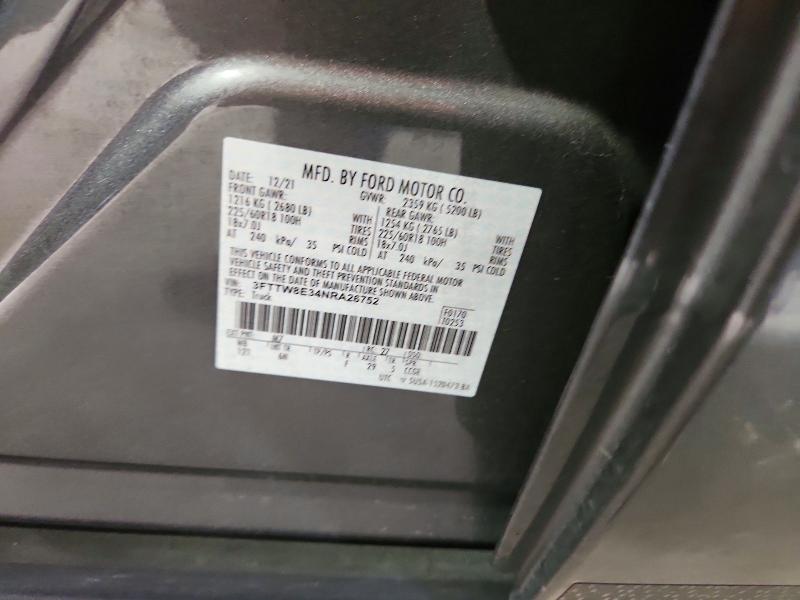 55588616 :رقم المزاد ، 3FTTW8E34NRA26752 vin ، 2022 Ford Maverick مزاد بيع