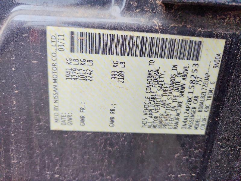 58268626 :رقم المزاد ، 1N4AL2AP2BC158253 vin ، 2011 Nissan Altima مزاد بيع