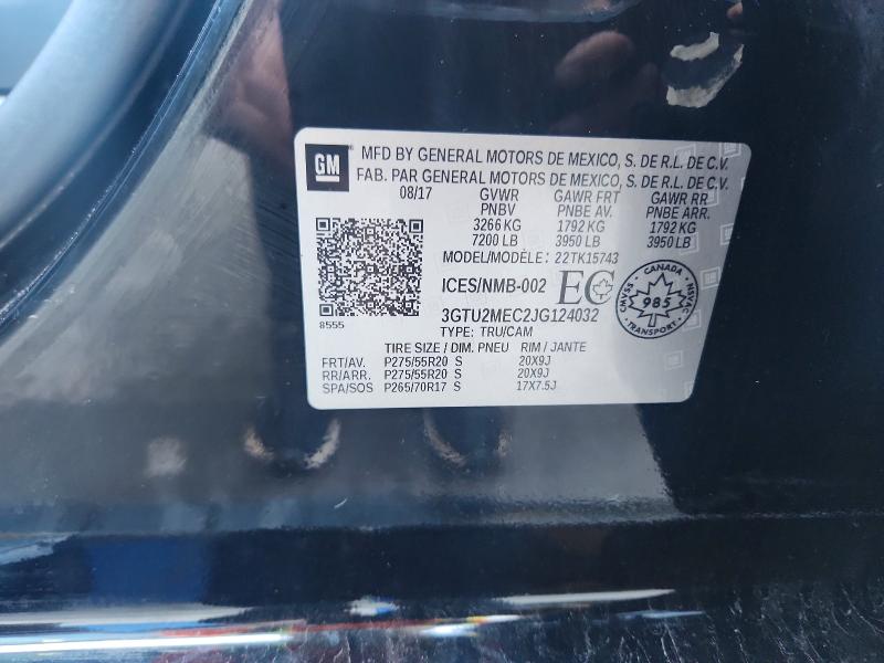 Aukcja sprzedaży 2018 Gmc Sierra, vin: 3GTU2MEC2JG124032, numer aukcji: 57909826