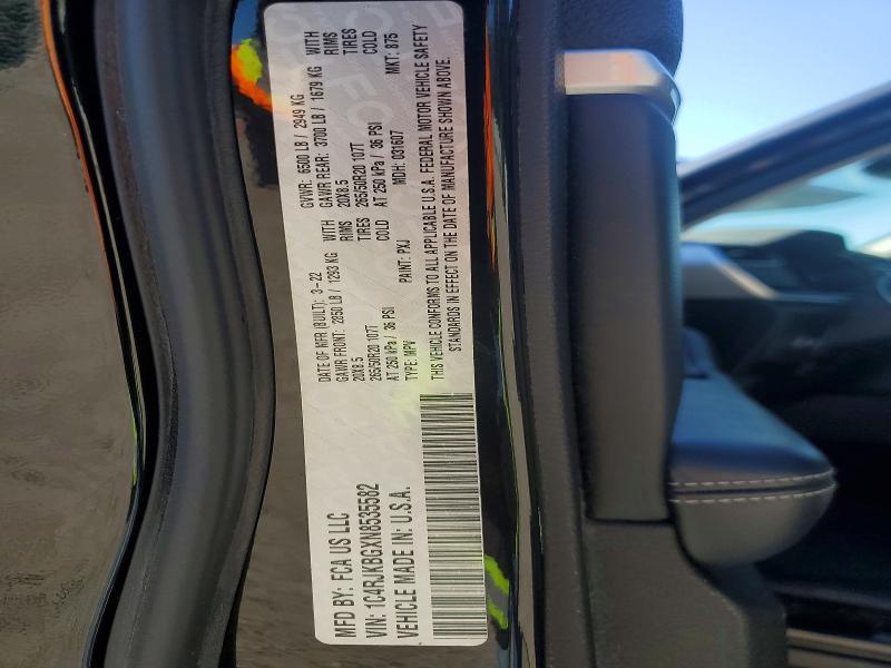 55630196 :رقم المزاد ، 1C4RJKBGXN8535582 vin ، 2022 Jeep Grand Cherokee مزاد بيع