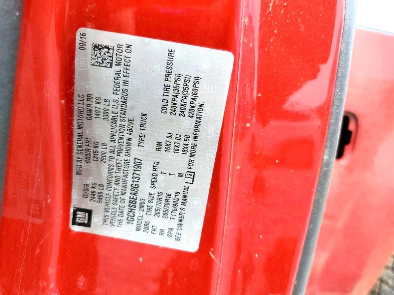 56286976 :رقم المزاد ، 1GCHSBEA8G1371907 vin ، 2016 Chevrolet Colorado مزاد بيع