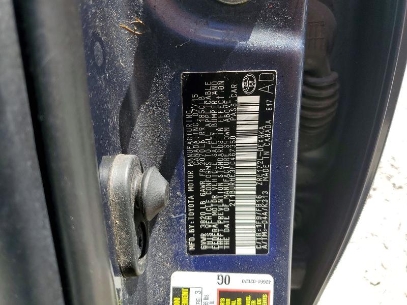 2015 Toyota Corolla მანქანა იყიდება აუქციონზე, vin: 2T1BURHE3FC467350, აუქციონის ნომერი: 55774706