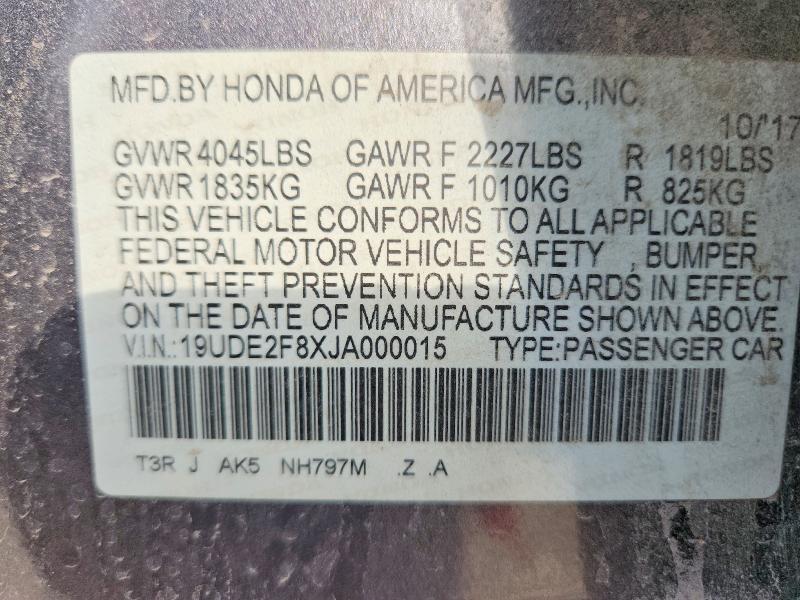 Aukcja sprzedaży 2018 Acura Ilx, vin: 19UDE2F8XJA000015, numer aukcji: 55421276
