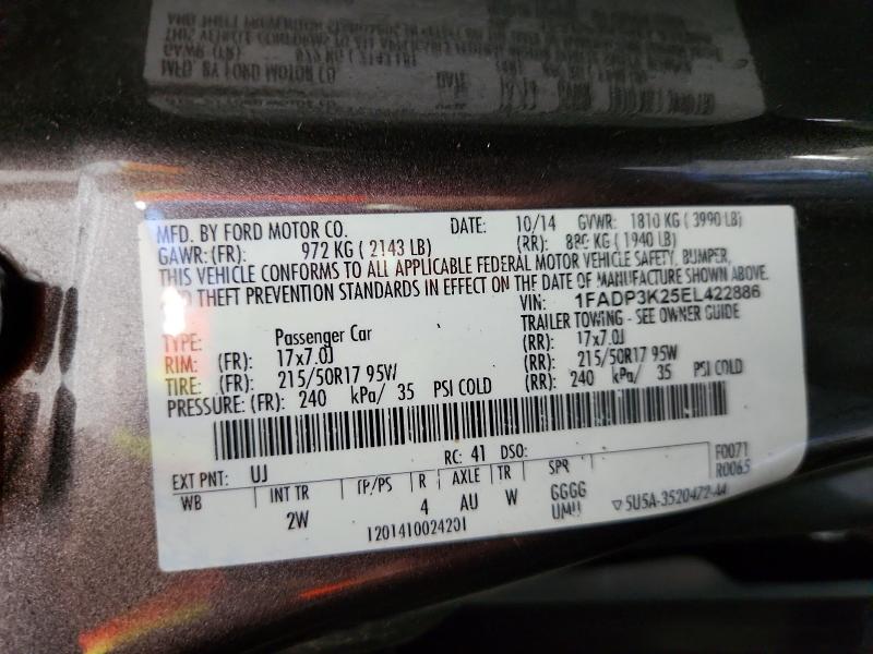 Продаж на аукціоні авто 2014 Ford Focus, vin: 1FADP3K25EL422886, номер лоту: 57412806