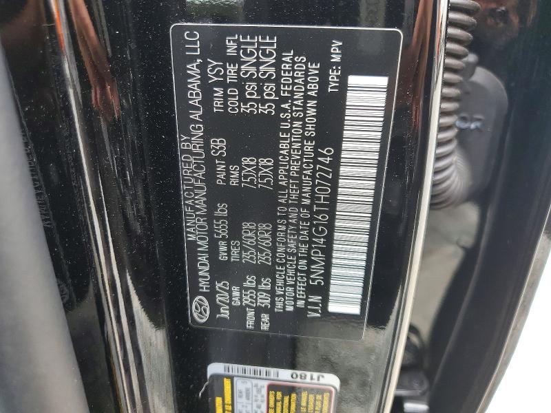 57719186 :رقم المزاد ، 5NMP14G16TH072746 vin ، 2026 Hyundai Santa Fe مزاد بيع