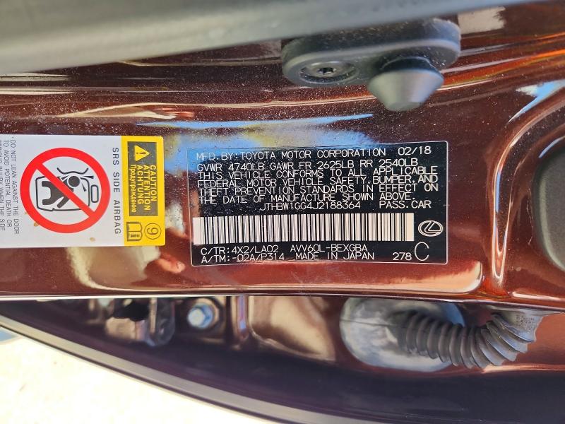 Продаж на аукціоні авто 2018 Lexus Es, vin: JTHBW1GG4J2188364, номер лоту: 58656666