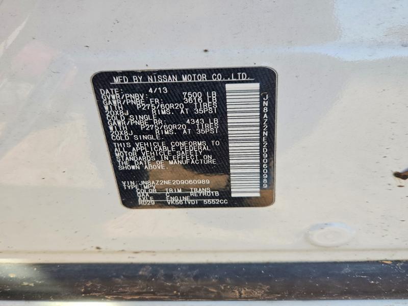 2013 Infiniti Qx56 მანქანა იყიდება აუქციონზე, vin: JN8AZ2NE2D9060989, აუქციონის ნომერი: 58549366