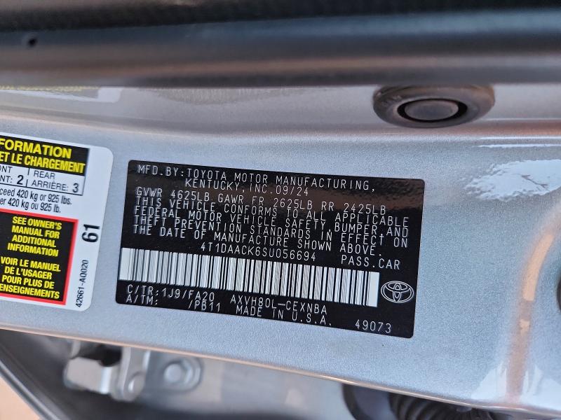 Продажа на аукционе авто 2025 Toyota Camry, vin: 4T1DAACK6SU056694, номер лота: 57693616