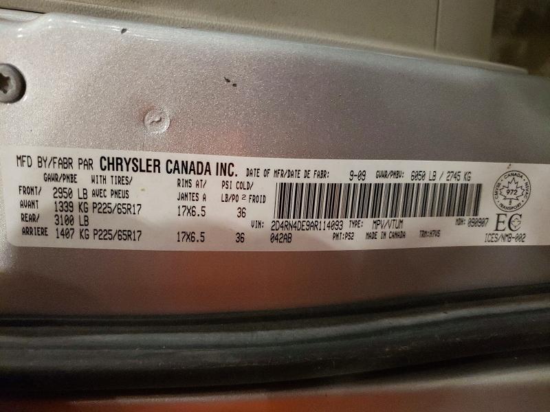 58973756 :رقم المزاد ، 2D4RN4DE9AR114093 vin ، 2010 Dodge Grand Caravan مزاد بيع